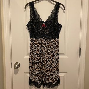 Soma Cool Nights Leopard & Lace Chemise Size XL